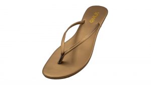 Women's Gold Two Strap Slippers - M14007