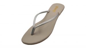 Women's Silver Two Strap Slippers - M14007